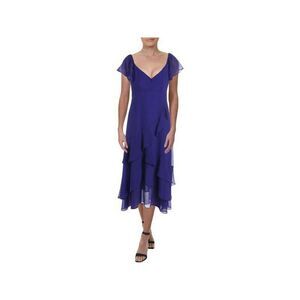 NANETTE LEPORE Womens Purple Short Sleeve Midi Sheath Party Dress Size: 2